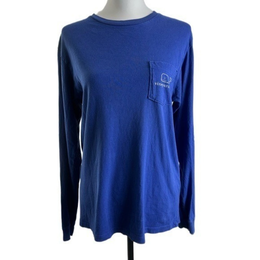 Vineyard Vines Whale Logo Long‎ Sleeve Pocket Tee Blue Mens XS